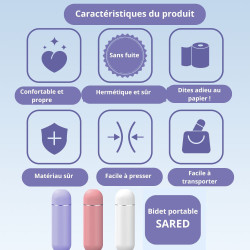 Bidet Portable SARED 380ml - Hygiène Intime Assurée